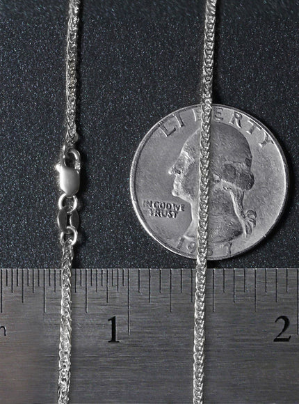 14k White Gold Square Wheat Chain (1.8mm)