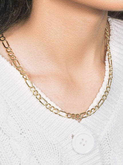 6.5mm 10k Yellow Gold Lite Figaro Chain