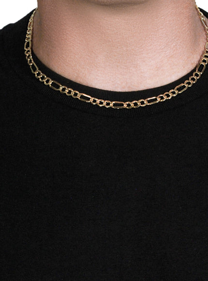 6.5mm 10k Yellow Gold Lite Figaro Chain