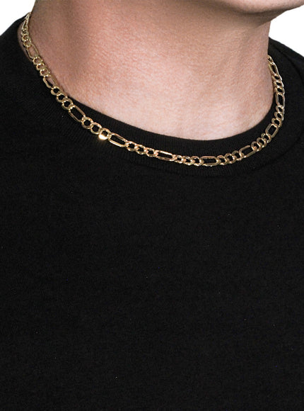 6.5mm 10k Yellow Gold Lite Figaro Chain