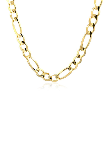 5.3mm 10K Yellow Gold Solid Figaro Chain