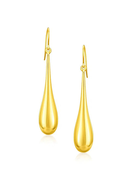 14k Yellow Gold Dramatic Drop Earrings