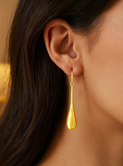 14k Yellow Gold Dramatic Drop Earrings