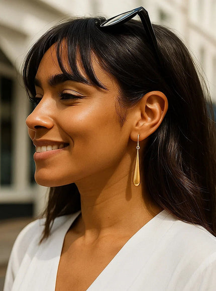 14k Yellow Gold Dramatic Drop Earrings