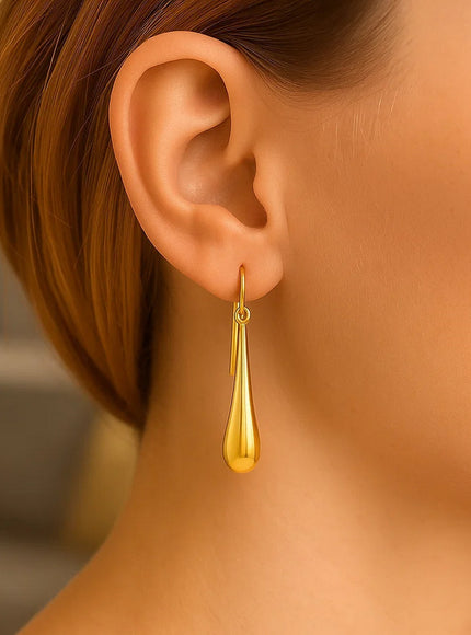 14k Yellow Gold Dramatic Drop Earrings
