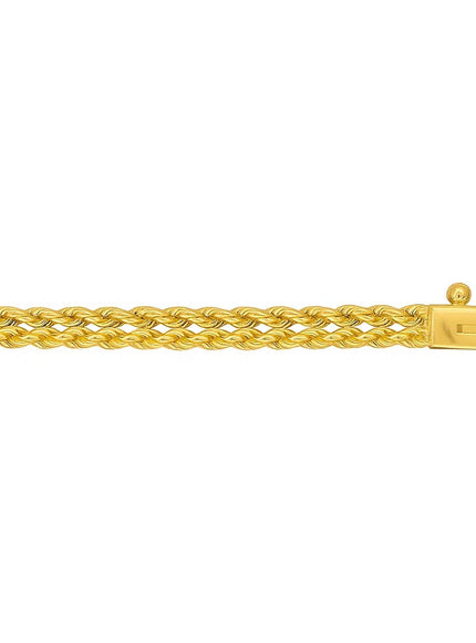 4.0 mm 14k Yellow Gold Two Row Rope Bracelet