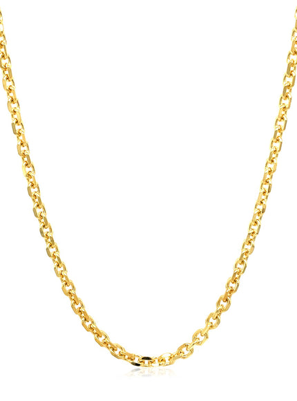 2.6mm 14k Yellow Gold Diamond Cut Cable Link Chain