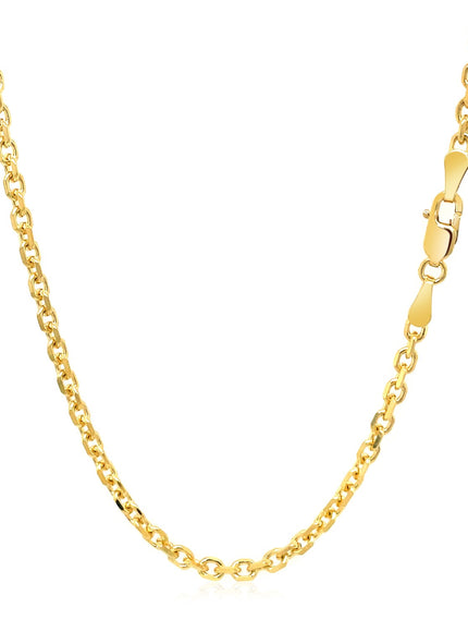 2.6mm 14k Yellow Gold Diamond Cut Cable Link Chain