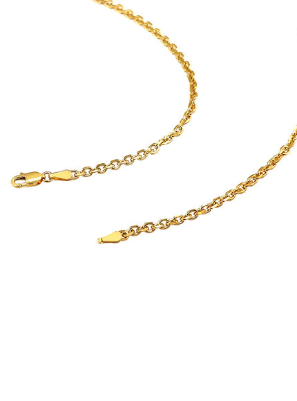 2.6mm 14k Yellow Gold Diamond Cut Cable Link Chain