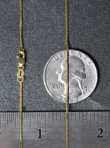 14k Yellow Gold Classic Box Chain 0.7mm