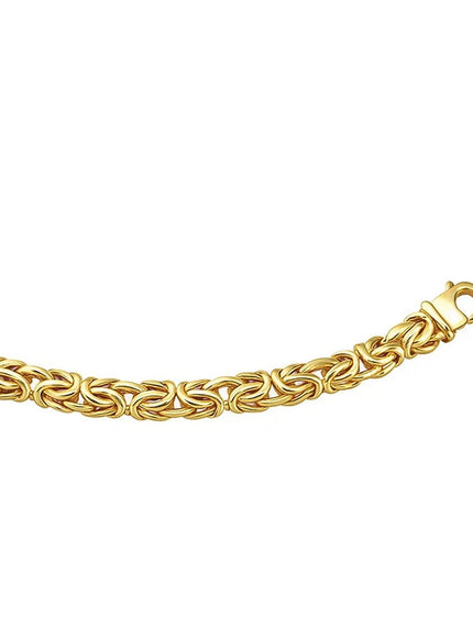 14k Yellow Gold Byzantine Link Stylish Bracelet