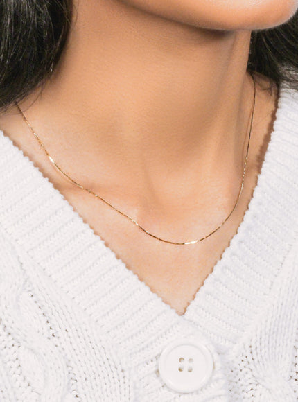 18k Yellow Gold Box Chain 0.6mm