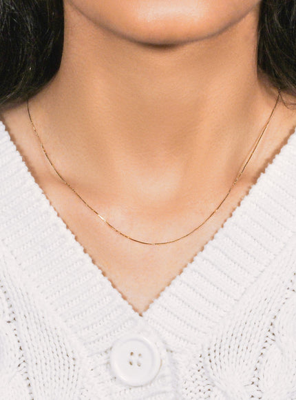 18k Yellow Gold Box Chain 0.6mm