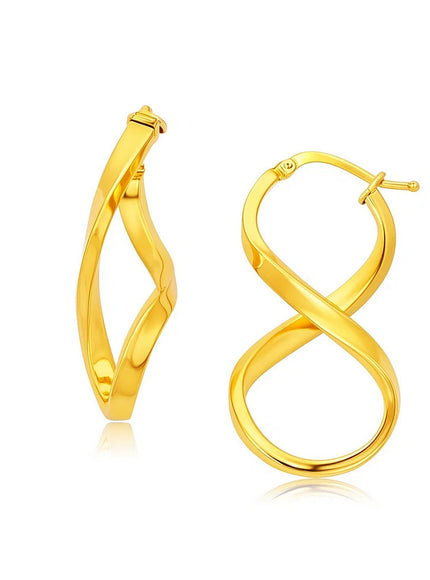 14k Yellow Gold Polished Infinity Shape Drop Earrings