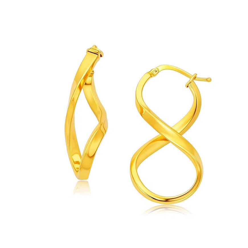 14k Yellow Gold Polished Infinity Shape Drop Earrings