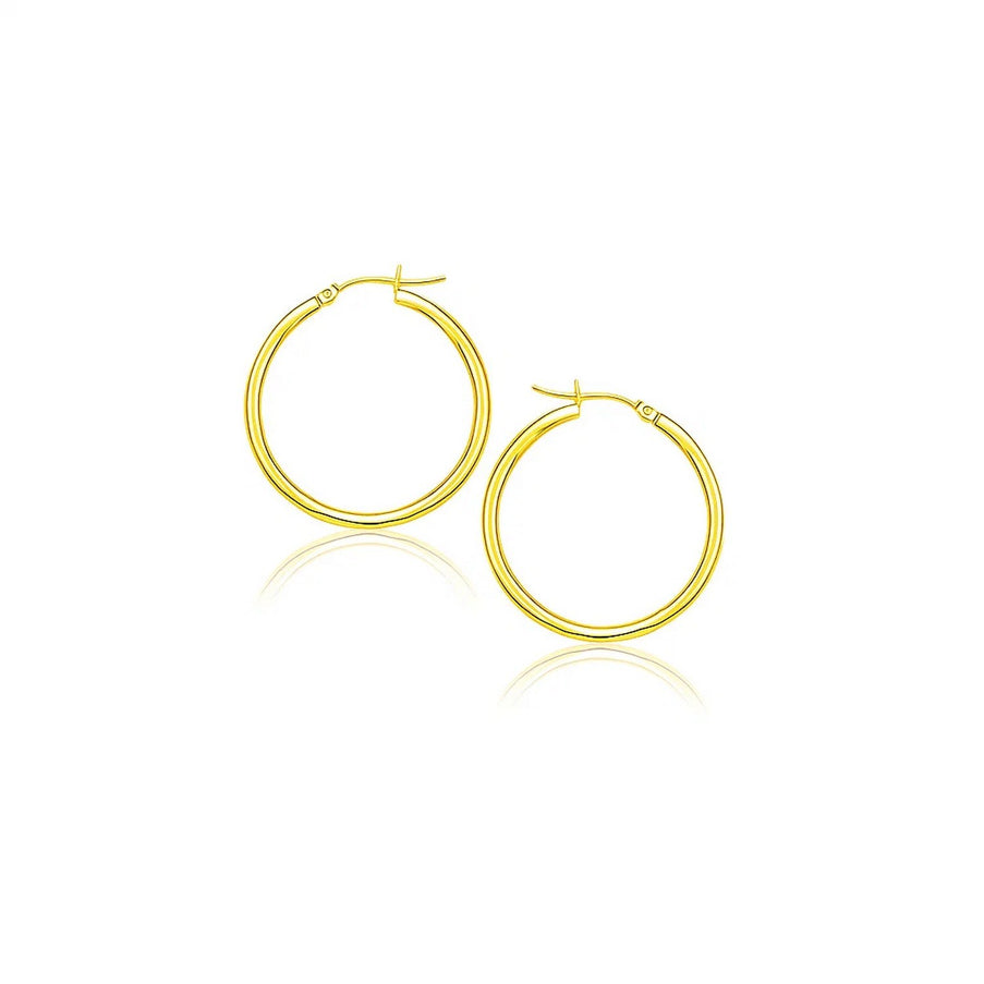 14k Yellow Gold Polished Hoop Earrings (20 mm)