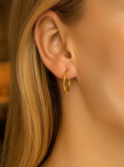 14k Yellow Gold Polished Hoop Earrings (20 mm)