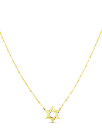 14k Yellow Gold Star of David Necklace