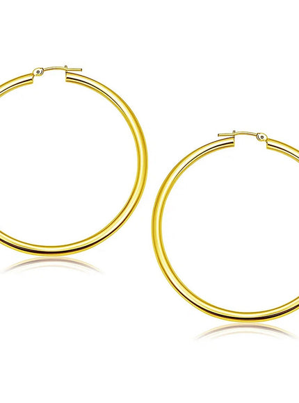14k Yellow Gold Polished Hoop Earrings (50 mm)