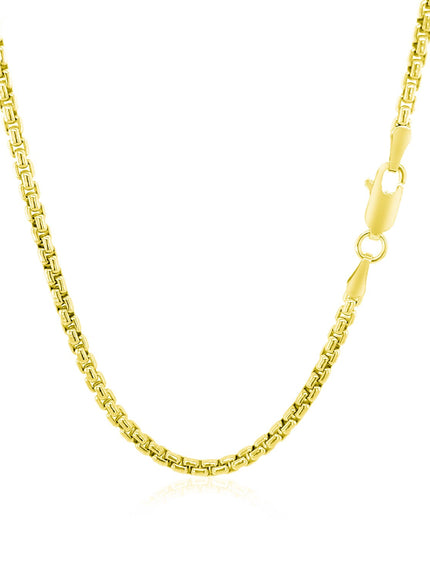 2.4mm 14k Yellow Gold Round Box Chain