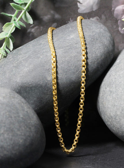 2.4mm 14k Yellow Gold Round Box Chain