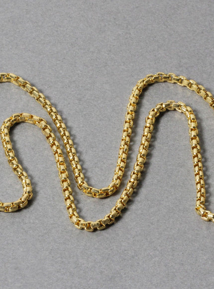 2.4mm 14k Yellow Gold Round Box Chain