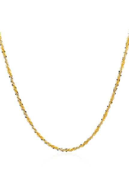 14k White and Yellow Gold Two Tone Sparkle Chain 1.5mm