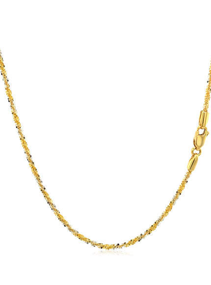 14k White and Yellow Gold Two Tone Sparkle Chain 1.5mm