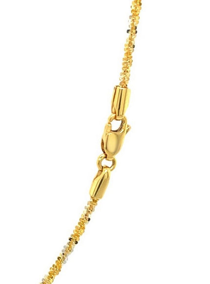 14k White and Yellow Gold Two Tone Sparkle Chain 1.5mm
