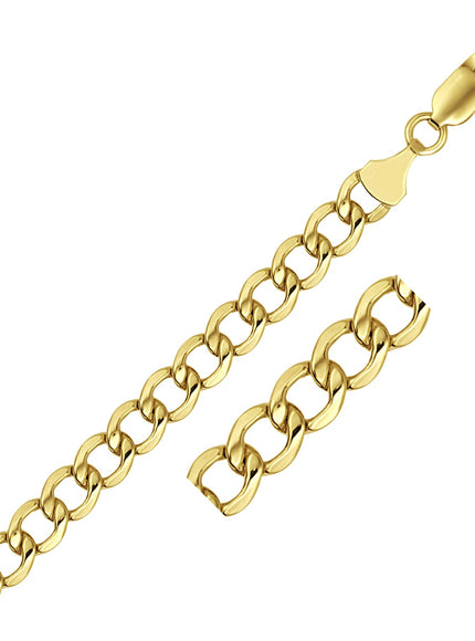 6.2mm 14k Yellow Gold Curb Chain