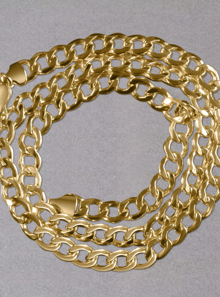 6.2mm 14k Yellow Gold Curb Chain