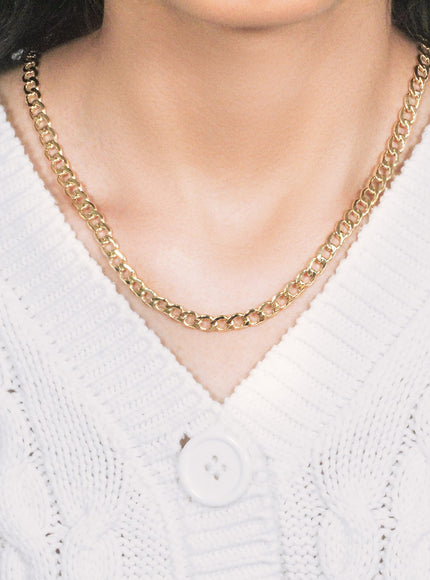 6.2mm 14k Yellow Gold Curb Chain