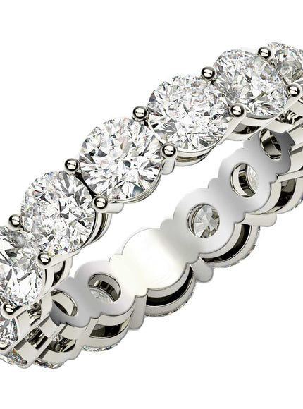 Round Cut Lab Grown Diamond Eternity Ring in 14k White Gold (5 cttw FG/VS2)