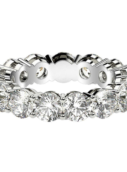 Round Cut Lab Grown Diamond Eternity Ring in 14k White Gold (5 cttw FG/VS2)