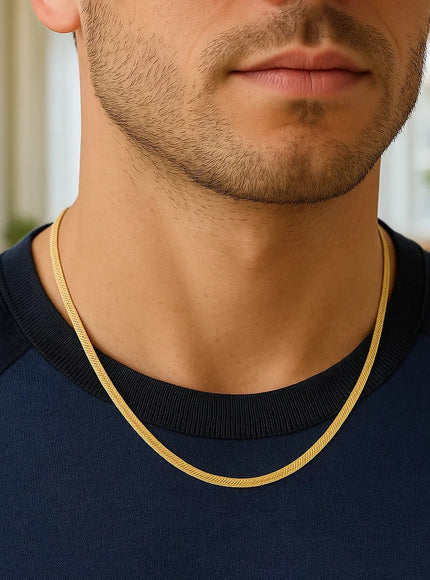 5.0mm 14k Yellow Gold Super Flex Herringbone Chain