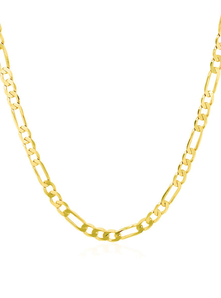 3.1mm 14k Yellow Gold Solid Figaro Chain