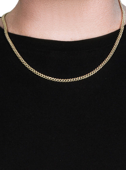 4.5mm 10k Yellow Gold Semi Solid Miami Cuban Chain