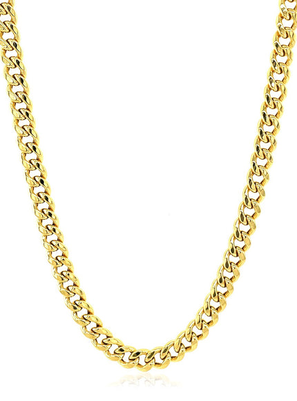 4.5mm 10k Yellow Gold Semi Solid Miami Cuban Chain