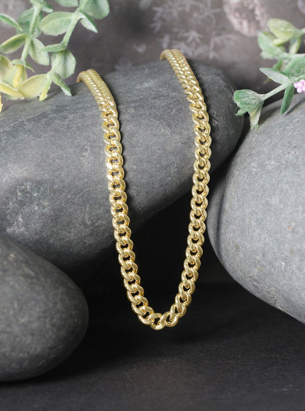 4.5mm 10k Yellow Gold Semi Solid Miami Cuban Chain