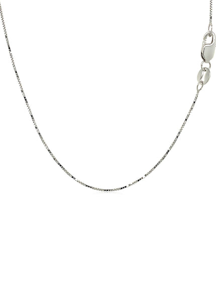 18k White Gold Box Chain 0.6mm