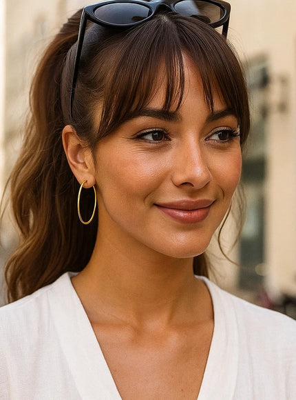 14k Yellow Gold Polished Hoop Earrings (45 mm)