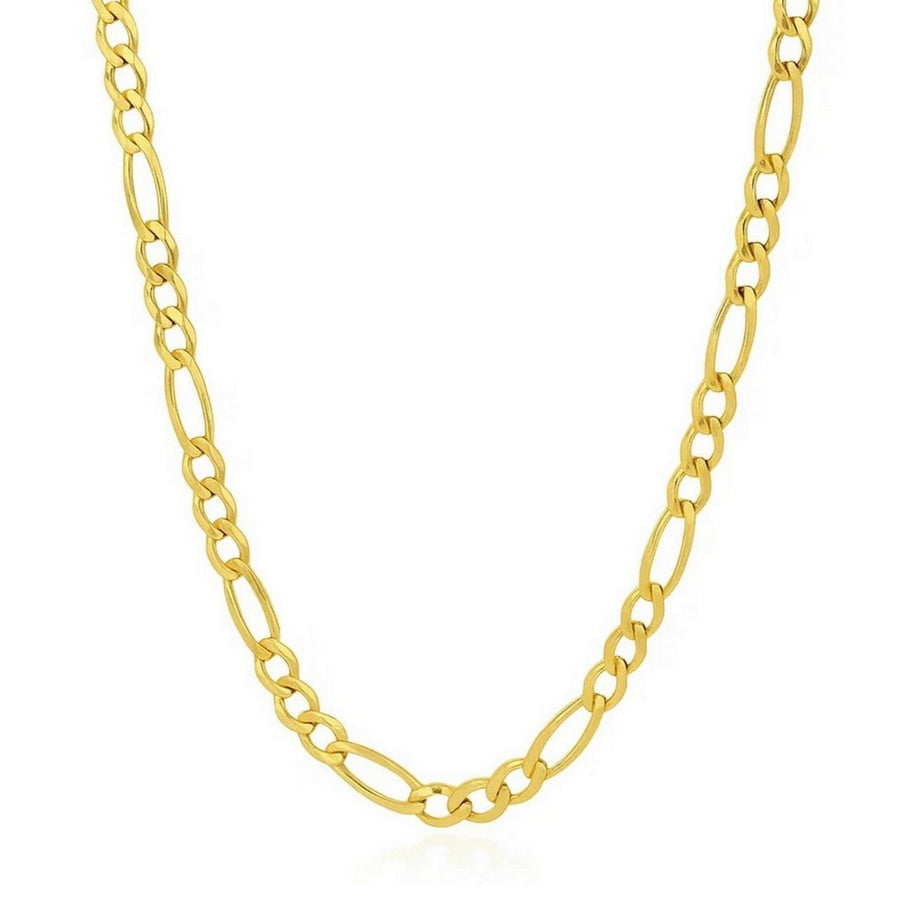 6.0mm 14k Yellow Gold Solid Figaro Chain