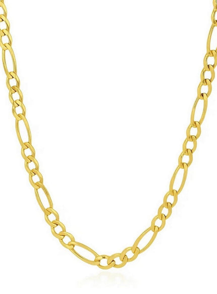 6.0mm 14k Yellow Gold Solid Figaro Chain