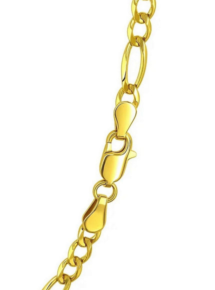 6.0mm 14k Yellow Gold Solid Figaro Chain