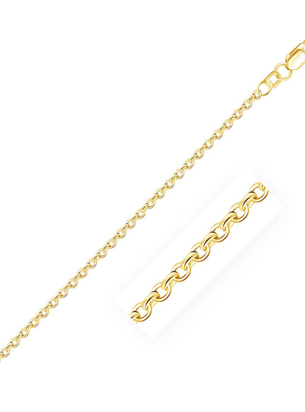 2.3mm 14k Yellow Gold Rolo Bracelet