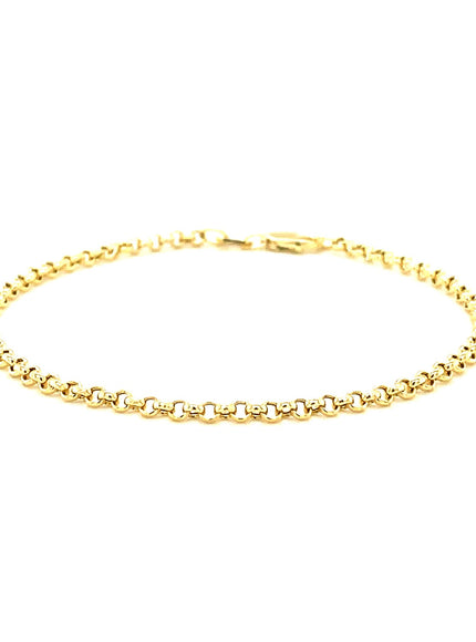 2.3mm 14k Yellow Gold Rolo Bracelet
