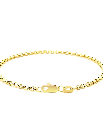 2.3mm 14k Yellow Gold Rolo Bracelet