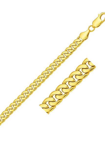 5.8mm 14k Yellow Gold Solid Miami Cuban Bracelet
