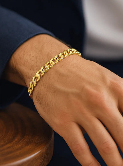 5.8mm 14k Yellow Gold Solid Miami Cuban Bracelet