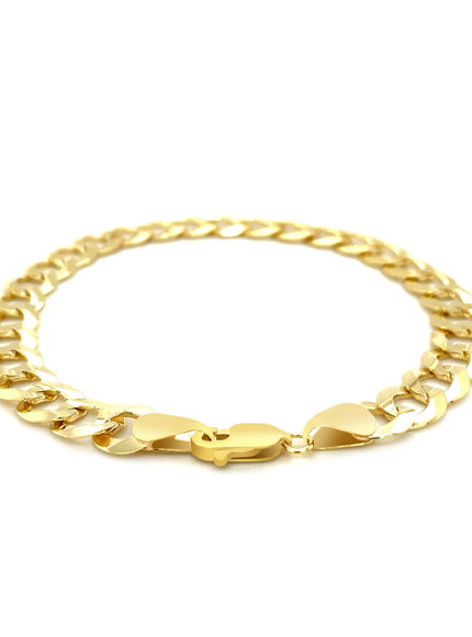 8.2mm 14k Yellow Gold Solid Curb Bracelet